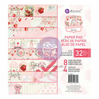 Paper pad 20x20cm Strawberry milkshake p/32vel