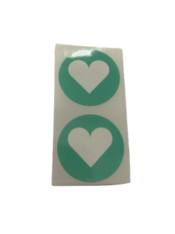 Stickers hart mint p/500st 30mm