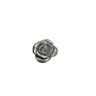 Plakker roos zilver 2cm p/25st polystone