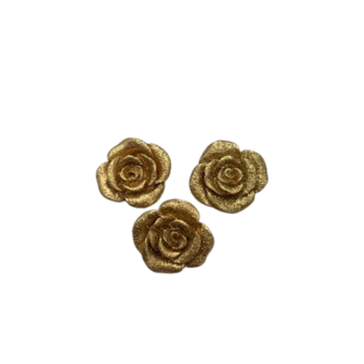Plakker roos goud 2cm p/25st polystone