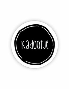 Stickers Kadootje wit/zwart 35mm p/20st 