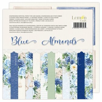 Paper pad 15x15cm Blue almonds p/24vel