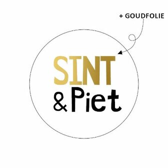 Sticker Sint &amp; Piet 40mm p/20st wit