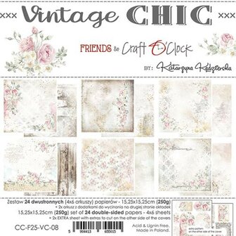 Paper pad 15.25x15.25cm Vintage Chic p/24vel