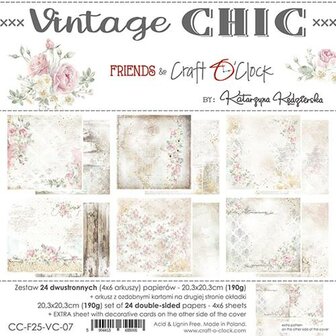Paper pad 20.3x20.3cm Vintage Chic p/24vel