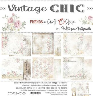 Paper pad 30.5x30.5cm Vintage Chic p/6vel