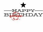 Stamp Happy Birthday ster 45x16mm p/st rubber unmounted