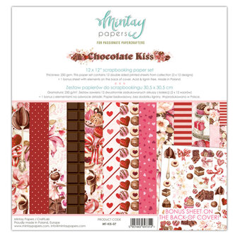 Paper pad 30.5x30.5cm Chocolate Kiss p/12vel