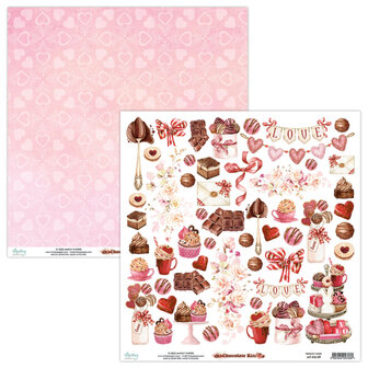 Scrappapier Chocolate Kiss plaatjes 30.5x30.5cm p/vel