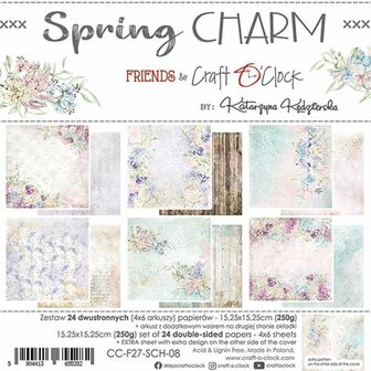 Paper pad 15.25x15.25cm Spring Charm p/24vel