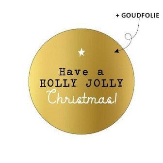 Sticker Have a Holly Jolly christmas 40mm p/20st goud