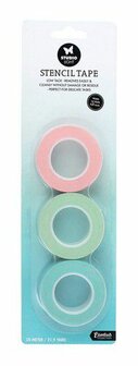 Stencil/Stempel masking tape 3-kleuren low tack 15mm p/3rol