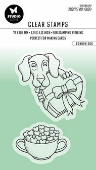 Clear stamp Essentials nr.354 A7 p/st bonbon dog