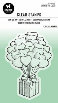 Clear stamp Essentials nr.349 A7 p/st flying hearts