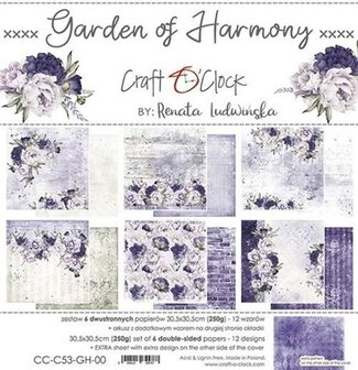 Paper pad 30.5x30.5cm Garden of Harmony p/6vel