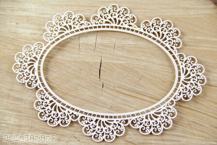 Chipboard Doily Lace ovaal 12x16cm p/st