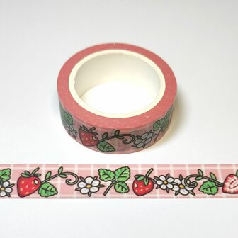 Washi tape Aardbeien 15mm p/st