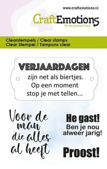 Clear stamp A7 Proost tekst 6x7cm p/st