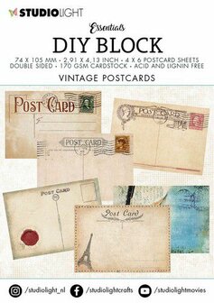 Blok Vintage postcards 74x105mm p/4x6vel