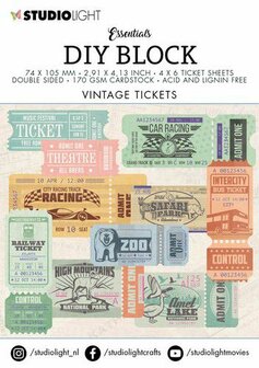 Blok Vintage tickets 74x105mm p/4x6vel