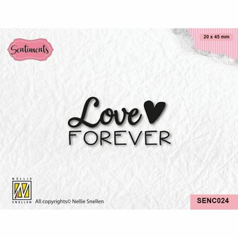 Clear stamp Sentiments Love Forever p/st