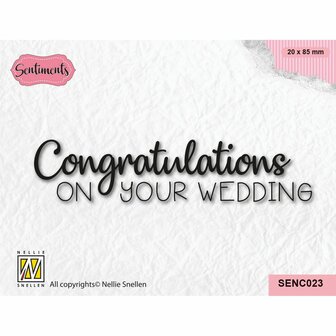 Clear stamp Sentiments Congratulations wedding p/st