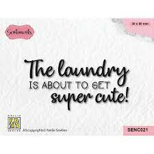 Clear stamp Sentiments Super cute laundry p/st