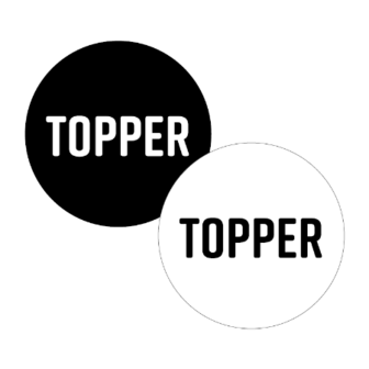 Sticker Topper 2 varianten 40mm p/20st wit