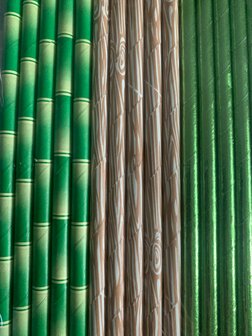Rietjes groen bamboo/hout/glimmend groen p/15st