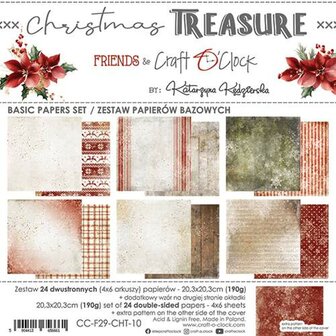 Basic paper set 20.3x20.3cm Christmas Treasure p/24vel
