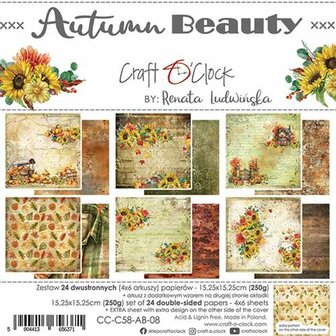 Paper pad 15.25x15.25cm Autumn Beauty p/24vel