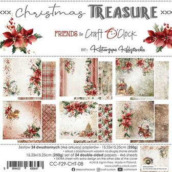 Paper pad 15.25x15.25cm Christmas Treasure p/24vel