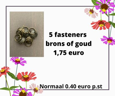 Beursaanbieding 8: fasteners goud of brons p/5st