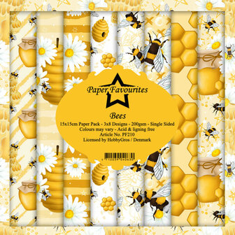 Paper pad 15x15cm Bees p/24vel