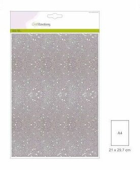 Glitterkarton A4 wit 220gr p/5vel