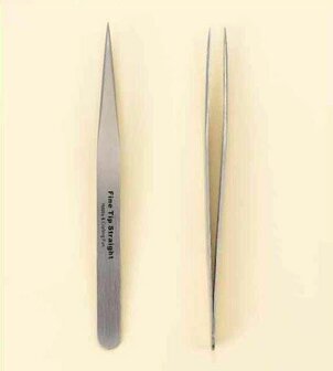 Tweezers Fine Pointed pincet stainless steel 12.5cm p/st