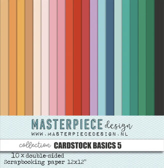 Paper pad 30.5x30.5cm Cardstock basics nr.5 p/10vel