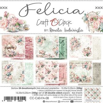 Paper pad 15.25x15.25cm Felicia p/24vel