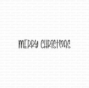 Stamp Merry Christmas hartjes letters 33x5mm p/st
