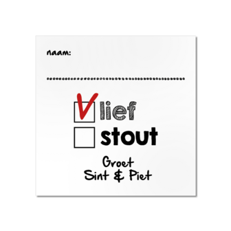 Sticker wit Lief of Stout 45x45mm p/20st 
