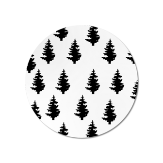 Sticker wit kerstbomen 45mm p/20st zwart