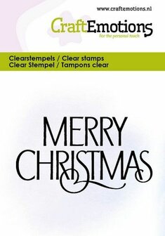 Clear stamp Merry Christmas 6x7cm p/st