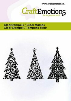 Clear stamp Kerstbomen 6x7cm p/3st