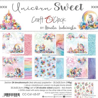 Paper pad 20.3x20.3cm Unicorn Sweet p/24vel