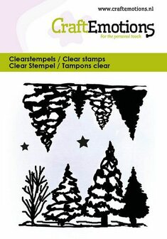 Clear stamp rij met bomen 6x7cm p/st