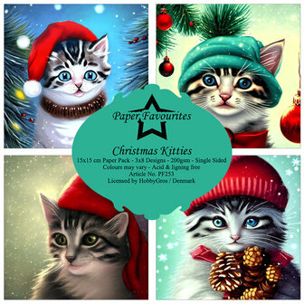 Paper pad 15x15cm Christmas Kitties p/24vel