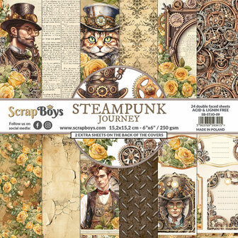 Paper pad 15x15cm Steampunk Journey p/24vel