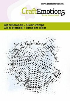Clear stamp Cirkels Gefeliciteerd grunge 6x7cm p/st