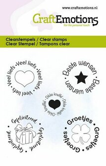 Clear stamp Rondjes met tekst 6x7cm p/st