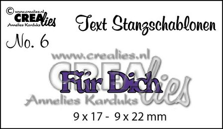 Stans Text Stanzschablone no. 06 F&uuml;r Dich p/st